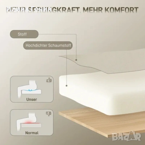 Офис стол на колелца HOMCOM , снимка 3 - Столове - 53641060