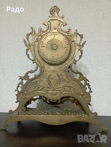 Месингов часовник и два месингови свещника, снимка 4 - Антикварни и старинни предмети - 52340614