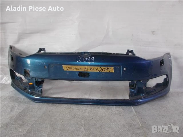 Предна броня VW Polo година 2013-2016 със сензори и шайби код 6C0807221 , снимка 4 - Аксесоари и консумативи - 50637711