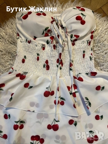 ‼️Намалена‼️Дамска рокля с черешки, снимка 1