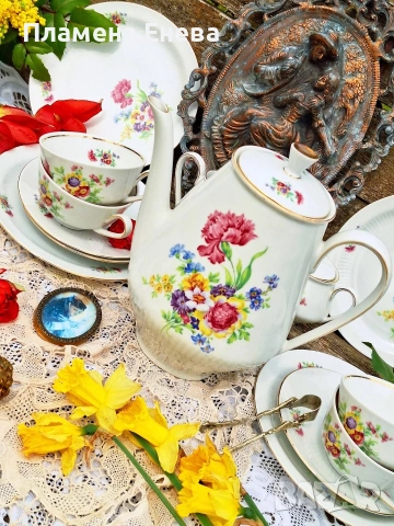 Баварски сервиз за кафе/ чай шест перосони Bareuther Bavaria , снимка 14 - Сервизи - 54253262