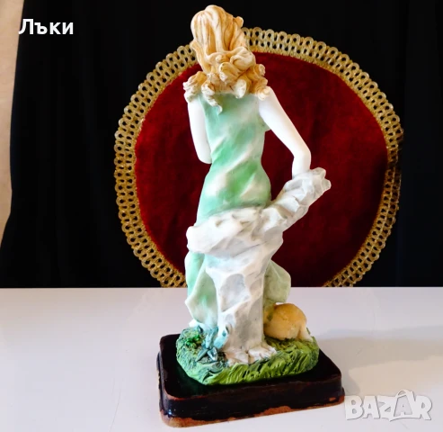 Порцеланова статуетка,фигура Дама,Фея и Сърна,22 см. , снимка 6 - Антикварни и старинни предмети - 51290495