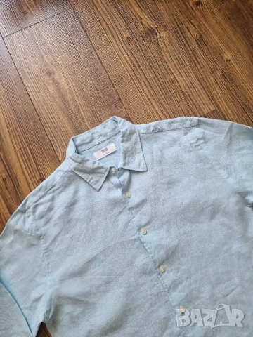 Страхотна мъжка риза UNIQLO размер S , 100% лен , снимка 3 - Ризи - 51018974