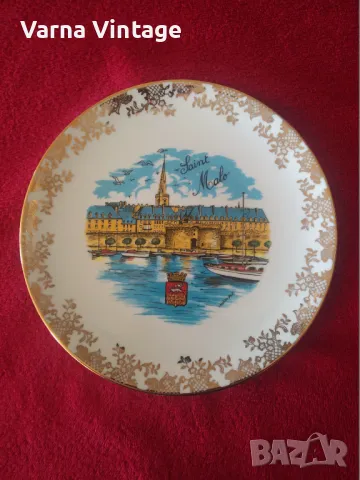 Колекционерска порцеланова чиния Saint Malo. MP Porcelaine Francaise, снимка 2 - Колекции - 49219520