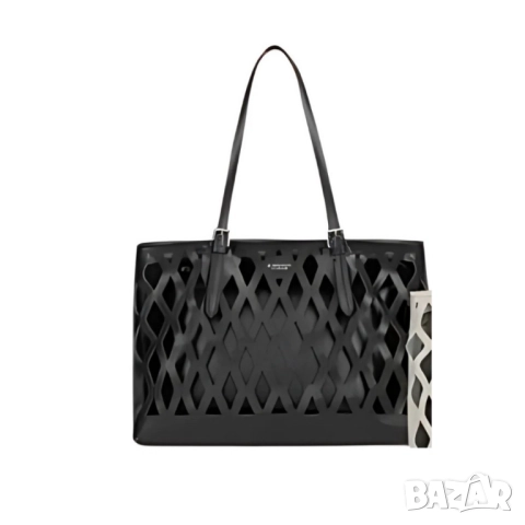 Дамска чанта с вътрешен несесер и решетъчен дизайн, снимка 6 - Чанти - 52106120