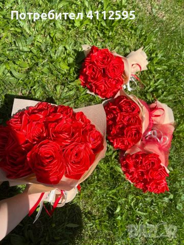 Букети от вечни рози (сатенени рози)., снимка 1 - Подаръци за жени - 46011171
