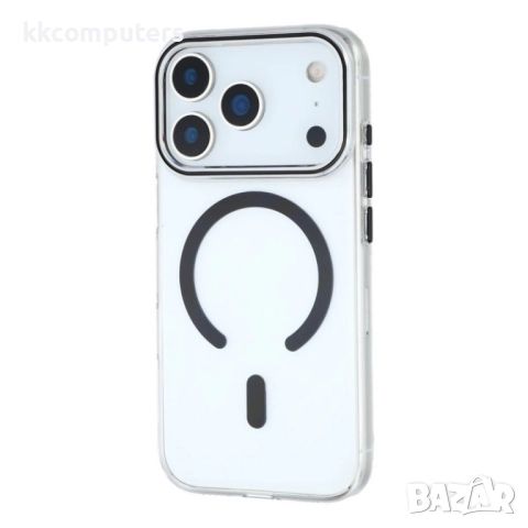 Силиконов кейс bSmart Clear Thin Magsafe и Протектор За iPhone 17 Pro (6.3), Черен