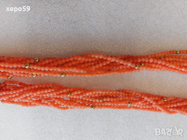 Прекрасно коралово колие и гривна със закопчаване от сребро и 84 златни топчета, снимка 10 - Колиета, медальони, синджири - 53840386