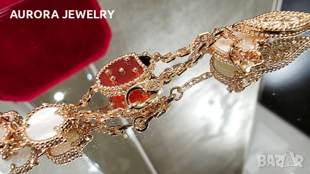 Van Cleef & Arpels VCA Rose Gold 5 Motifs Lucky Spring Дамска Гривна, снимка 10 - Гривни - 53353522