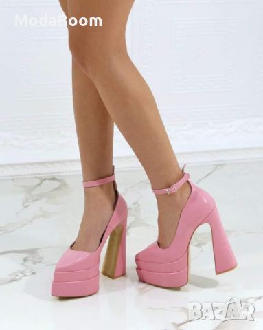 🩷Стилни розови дамски обувки на ток🩷, снимка 3 - Дамски обувки на ток - 45445645