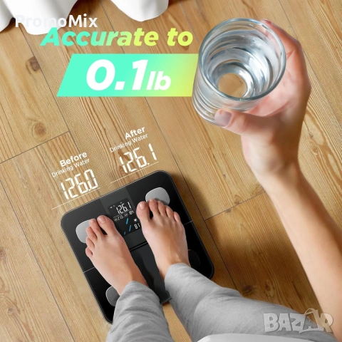 Кантар Анализатор RunStar FG2019LB Smart Везна 22 основни телесни показателя Пулс , снимка 2 - Други - 54136964