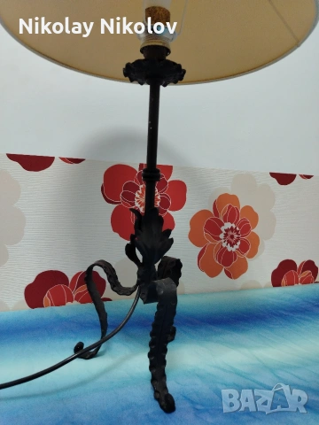 настолна лампа от ковано желязо , снимка 4 - Настолни лампи - 53144224