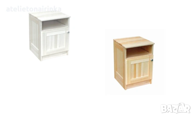нощно шкафче масив в натурален или бял цвят