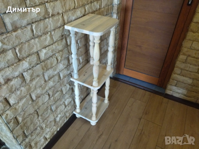 Дървена етажерка със струговани орнаменти ( НАТУРАЛНА ) !, снимка 10 - Етажерки - 53581303