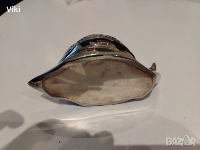 Сребърна масленка във формата на охлюв, снимка 9 - Други ценни предмети - 54057400