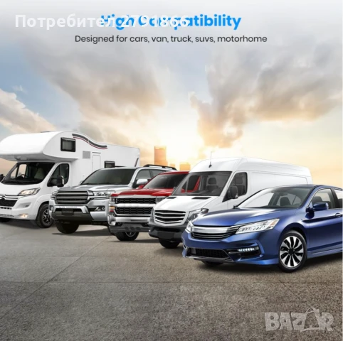 AUTO-VOX Соларна безжична камера за заден ход с 5" HD монитор,3-минутна инсталация за кола,каравана, снимка 9 - Аксесоари и консумативи - 50920327