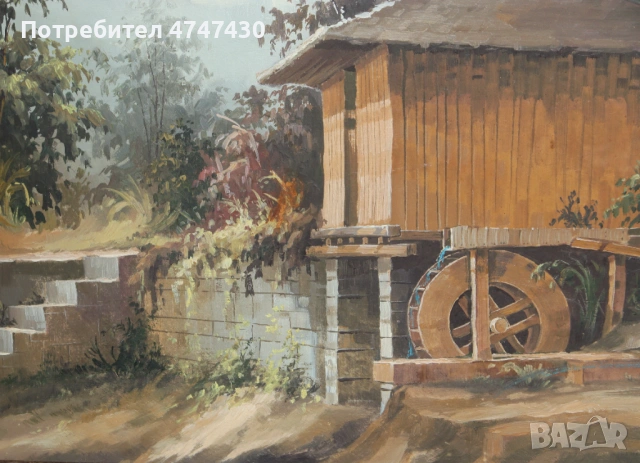 Ивайло Стойчев Пейзаж от Етъра картина маслени бои, снимка 5 - Картини - 53646487