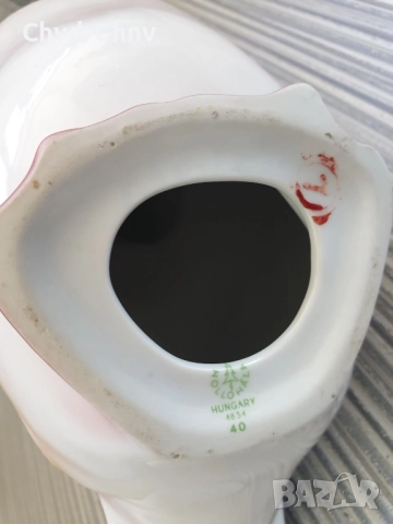 Hollohaza статуетка 23см/стара голяма унгарска порцеланова фигура на птица/патица, снимка 7 - Статуетки - 51467249