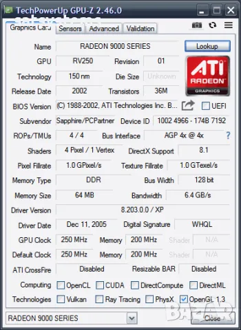 Видео карта ATi Radeon 9000 Atlantis 64MB DDR 128bit AGP, снимка 11 - Видеокарти - 47557611