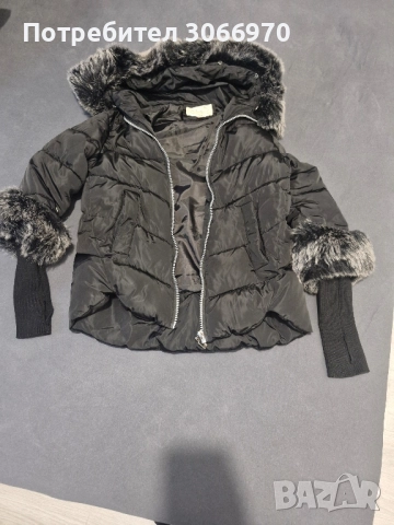 Зимно яке с богат пух на качулката