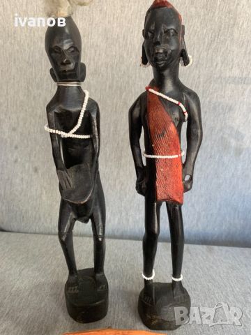 дървени африкански фигури статуетки , снимка 2 - Статуетки - 45268354