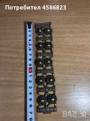 Масивна сребърна гривна с орнаменти – винтидж стил, снимка 2 - Гривни - 53131316