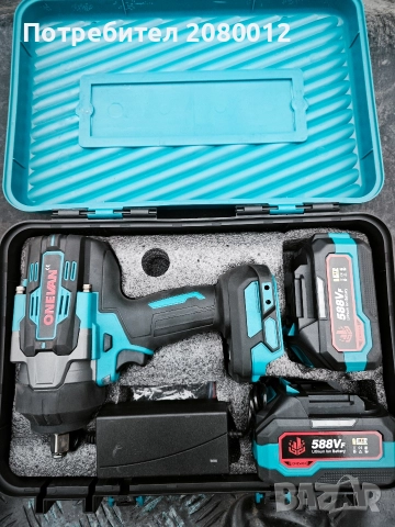 Гайковерт 1800Nm с две батерии и зарядно