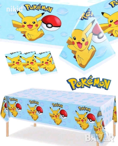 Pokemon Покемон Пикачу найлонова покривка за парти рожден ден, снимка 2 - Покривки за маси - 23235133