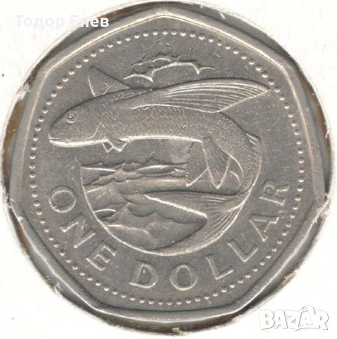 Barbados-1 Dollar-1994-KM# 14.2-small type non magnetic, снимка 1 - Нумизматика и бонистика - 28472752