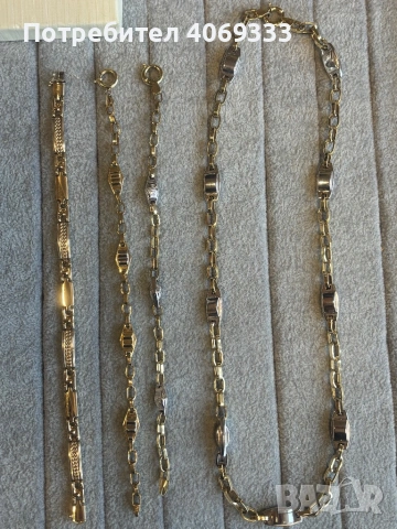 Златни гривни 14карата и ланец , снимка 3 - Гривни - 53666346
