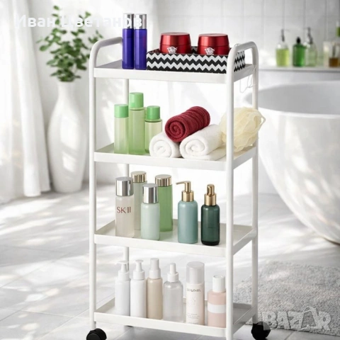 Компактна дизайнерска количка-етажерка за организиране на баня и кухня, снимка 2 - Други стоки за дома - 53289161