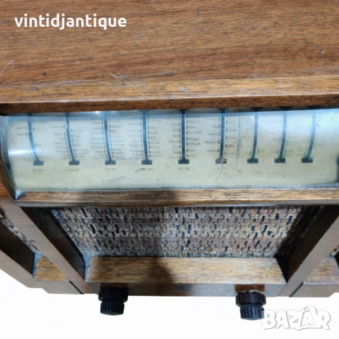 Античен настолен радиоприемник в дървен корпус Edler, снимка 5 - Антикварни и старинни предмети - 53905330