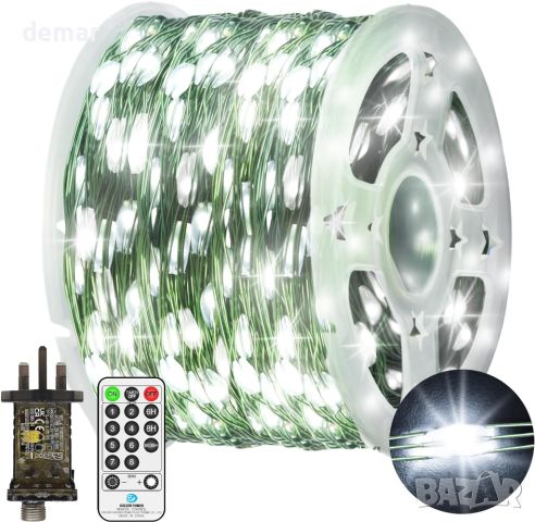 50M Приказни светлини 500 LED, 8 режима, дистанционно, таймер, IP65, снимка 3 - Лед осветление - 45983549