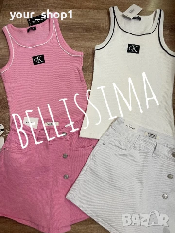 Къса дънкова пола/панталон потник рипс Calvin Klein Miu Miu , снимка 4 - Потници - 50711092