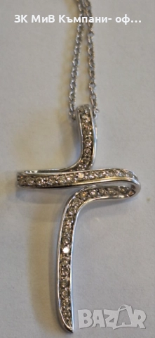 Златен Синджир с кръст с диаманти 6.17гр 04600-25/1, снимка 3 - Колиета, медальони, синджири - 52156456