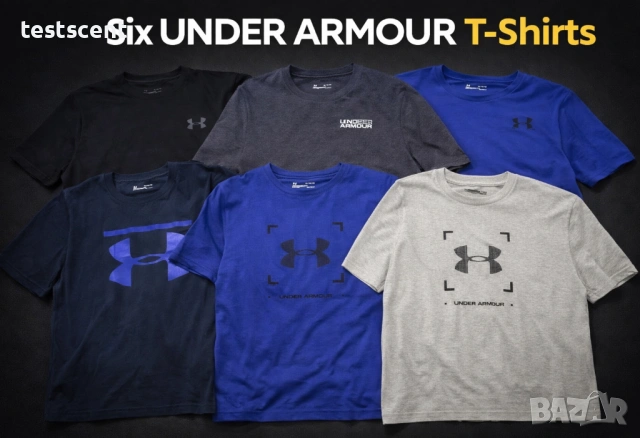 6 оригинални тениски Under Armour – XL (Loose Fit) UA