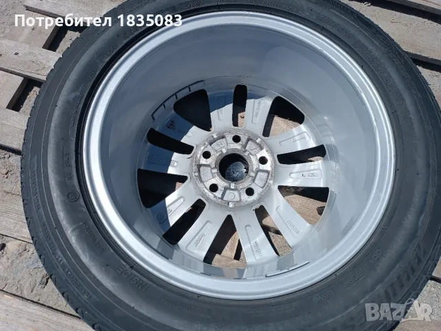 1бр. лята джанта 16ка 5х112 VW + лятна гума 205/55/16 Bridgestone, снимка 4 - Гуми и джанти - 50389815