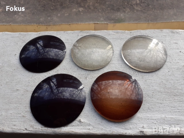 Лот стари различни фотохромни оптични лещи 5 бр.
