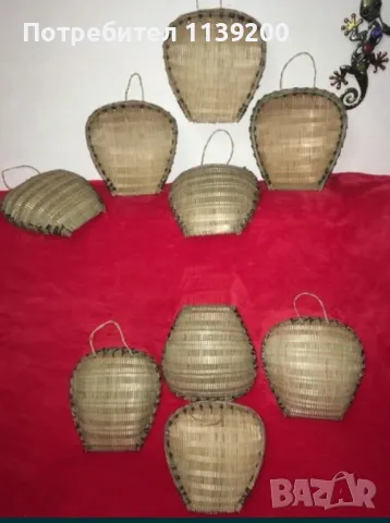 9бр нови африкански панерчета ракита и бамбук, снимка 6 - Декорация за дома - 50309370