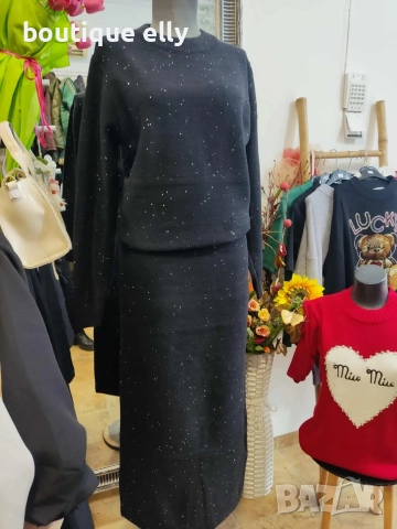 комплект блуза и пола- сиво и черно, снимка 3 - Комплекти - 52692889