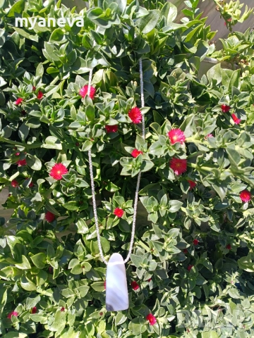 Елегантно колие с висулка от естествен камък , сив ахат, снимка 5 - Колиета, медальони, синджири - 51738180