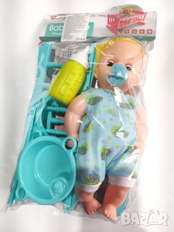 Комплект кукла бебе със сглобяемо легло и аксесоари
