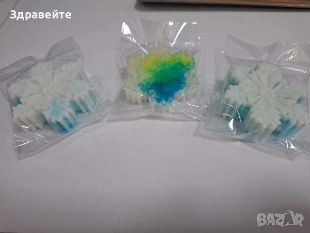 Коледни глицеринови сапунчета с аромат на ябълка, канела и джинджифилови бисквитки , снимка 4 - Декорация за дома - 52646351