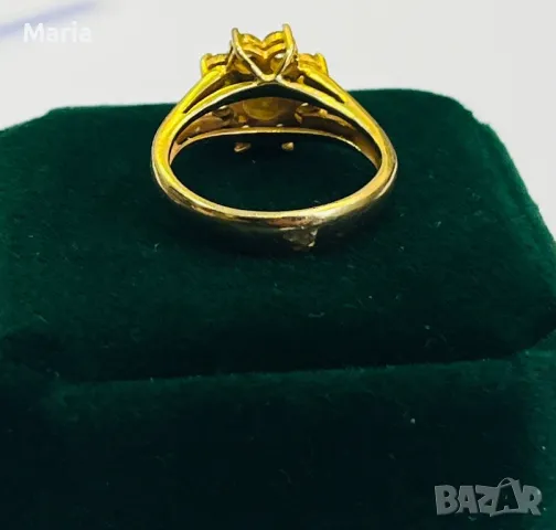 Дамски пръстен жълто злато и брилянти, снимка 12 - Пръстени - 49970698