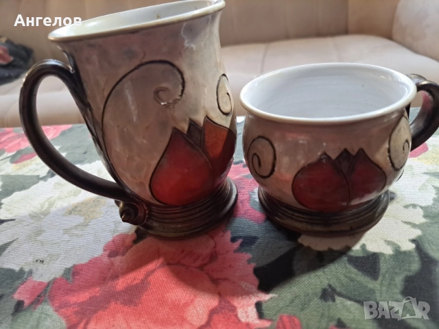 Авторски арт порцеланов сервиз за кафе, с подпис, снимка 4 - Сервизи - 51996861