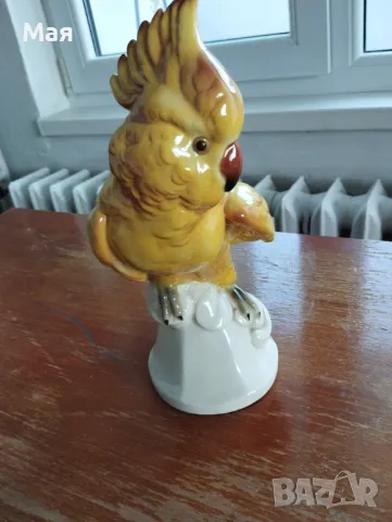 Порцеланов папагал  Какаду антика, снимка 3 - Антикварни и старинни предмети - 50371194