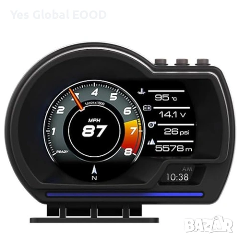 HUD OBD2+GPS дисплей скорост RPM