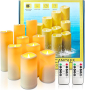 candlesee 9 LED безпламъчни свещи, водоустойчиви мигащи свещи, захранвани от батерии, за декорация