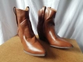 № 40 дамски кожени боти в каубойски стил в кафяв цвят, снимка 4