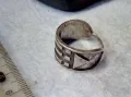 СТИЛНО АРТ ОРНАМЕНТИРАН СРЕБЪРЕН ПРЪСТЕН ЛАКИРАНО СРЕБРО ВИСОКА ПРОБА РЪЧНА ДИЗАЙНЕРСКА РАБОТА 46796, снимка 2
